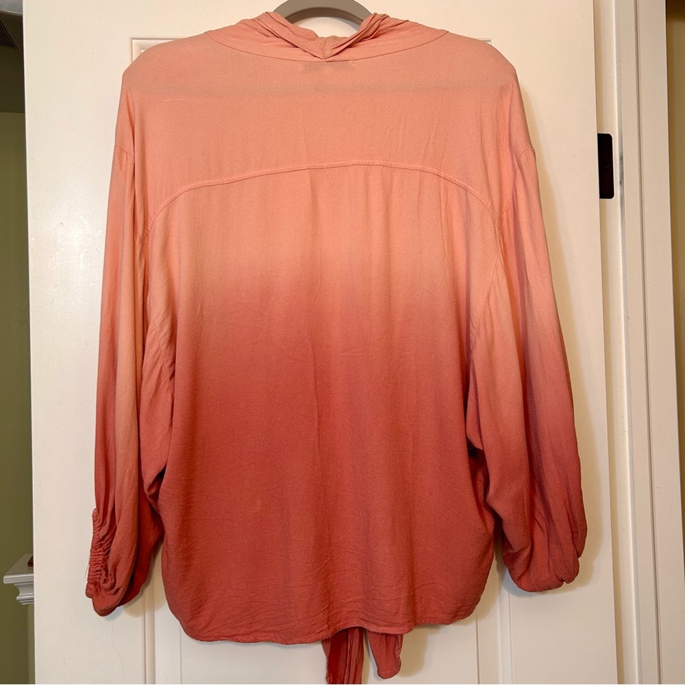 young fabulous and broke carmen ombre tie front balloon sleeve cardigan medium - Picture 4 of 9